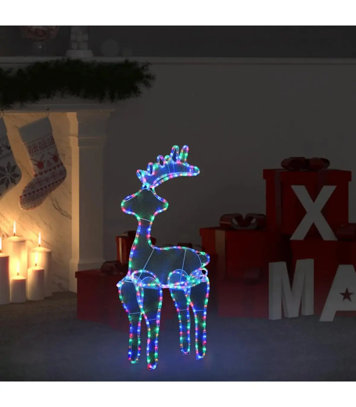 Christmas Christmas reindeer lights with mesh 306 LED 60x24x89 cm