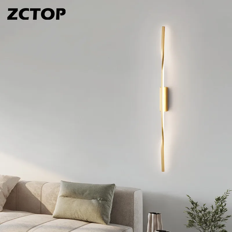 Nordic LED Long strips Wall Light Minimalist Lines Bedroom Bedside Living Room Background Wall Lamp Aisle Decor Wall Sconce 110V