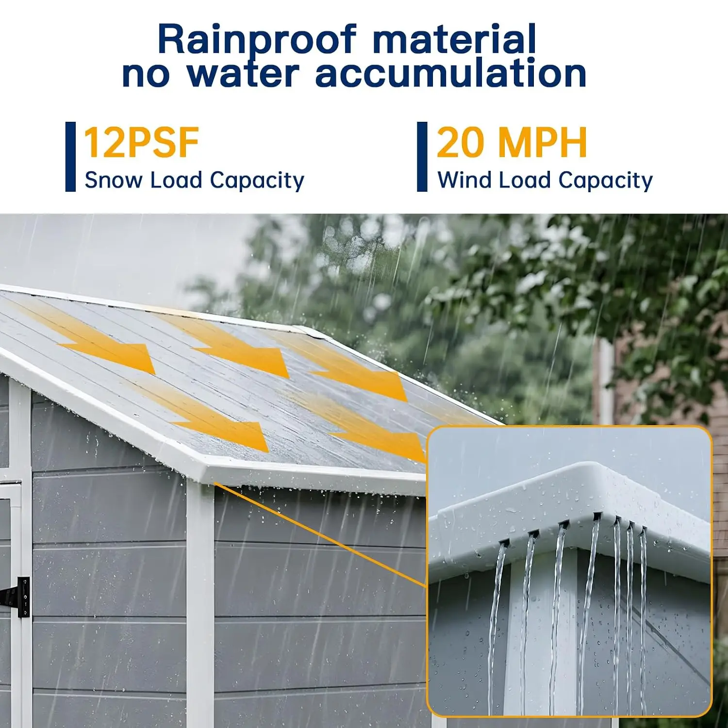 8×6 FT Outdoor Storage Shed with Floor Waterproof Garden Resin Tool House Backyard Patio, Customized