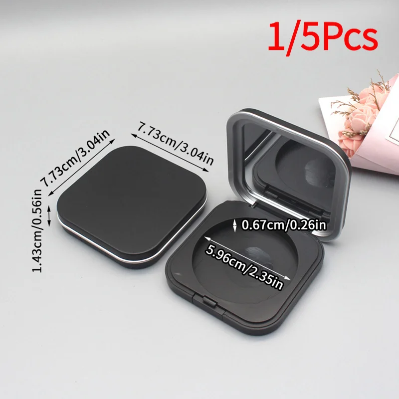 #Empty Magnetic Cosmetics Palette Holder Box With Mirror Round Grid 60mm Plate Eyeshadow Blusher Lipstick DIY Powder Makeup Box