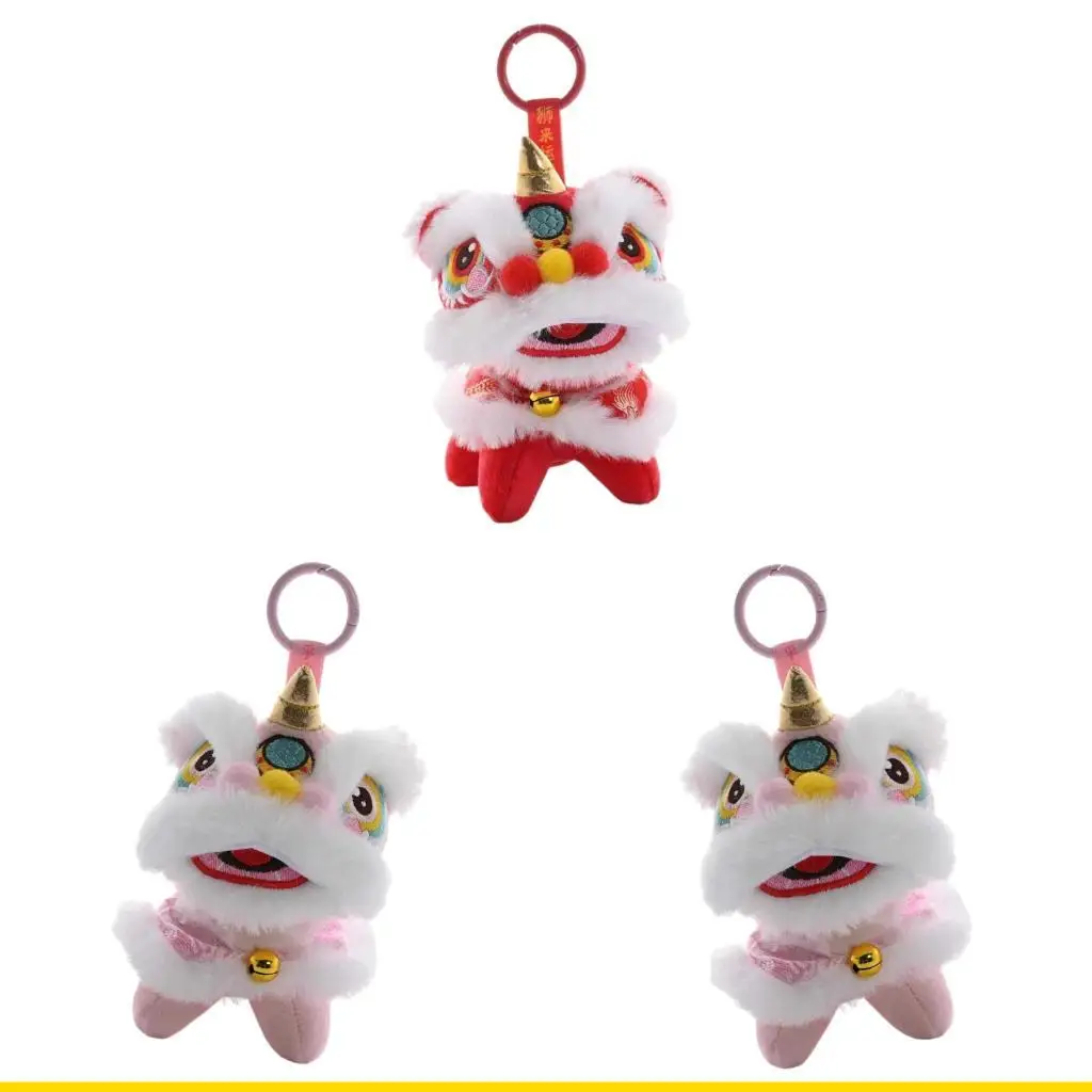 SZCH – poupée Lion du nouvel an 2026, ornement du Festival du printemps chinois, pendentif traditionnel avec cloches suspendues,