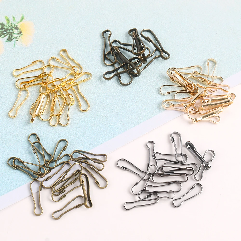 

50-100Pcs Lanyard Snap Clip Hooks Metal Spring Gourd Purse Buckle Connector For DIY Keychain Zipper Pull ID Card Findings