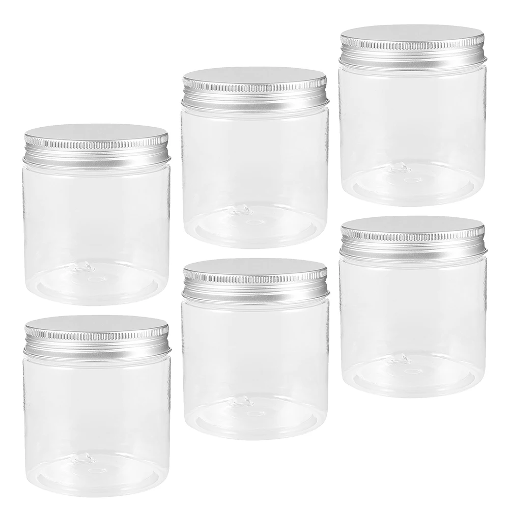 

6pcs Cream Containers Empty Jars with Lids Seal Clear Plastic Travel Lotion Set Portable Durable Household Storage for Skincare