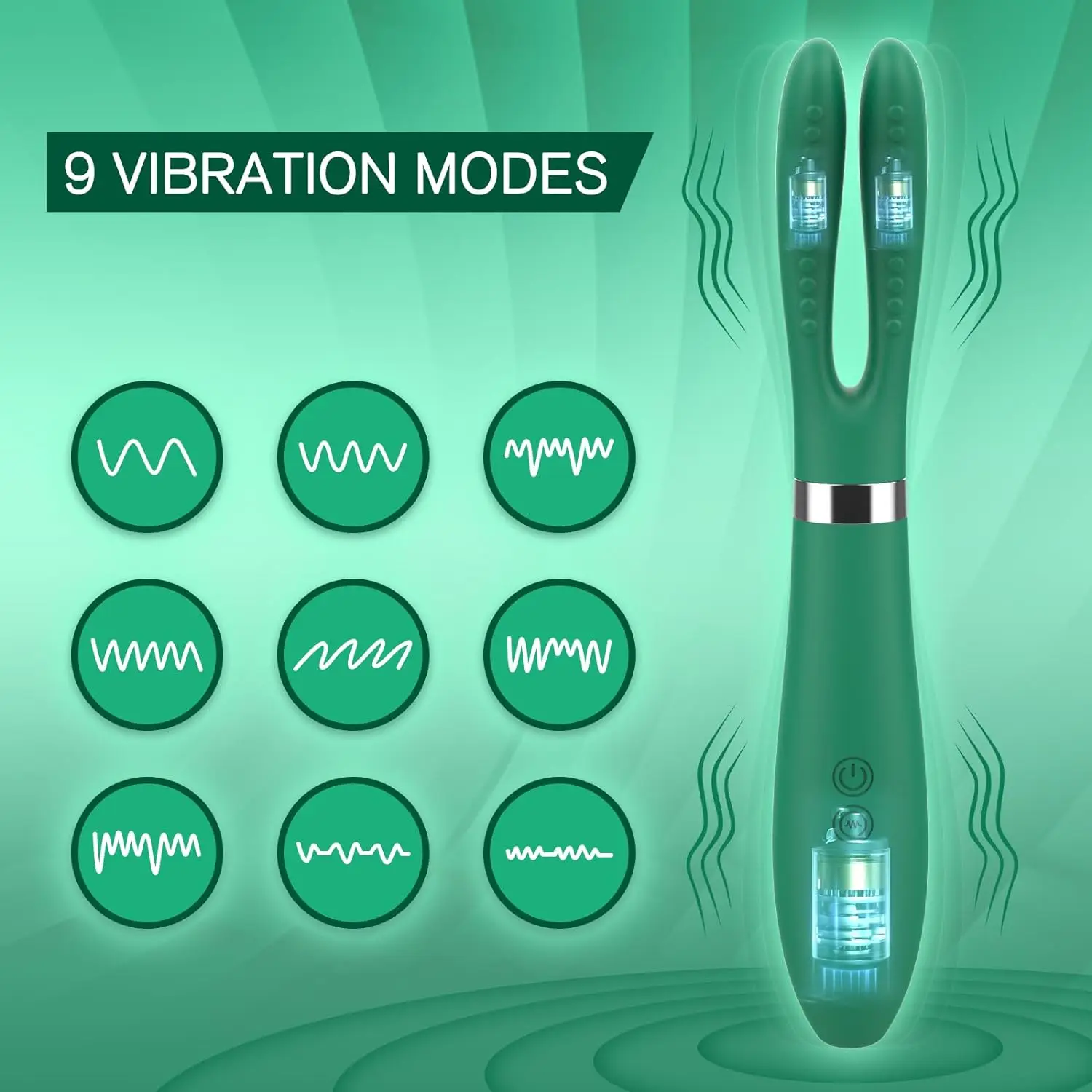 Sex Toys Clitoral Vibrator Dildo with Rabbits Ears, Women Vibrator G Spot Vibrator with 9 Vibration Modes, Clit Stimulator Adult