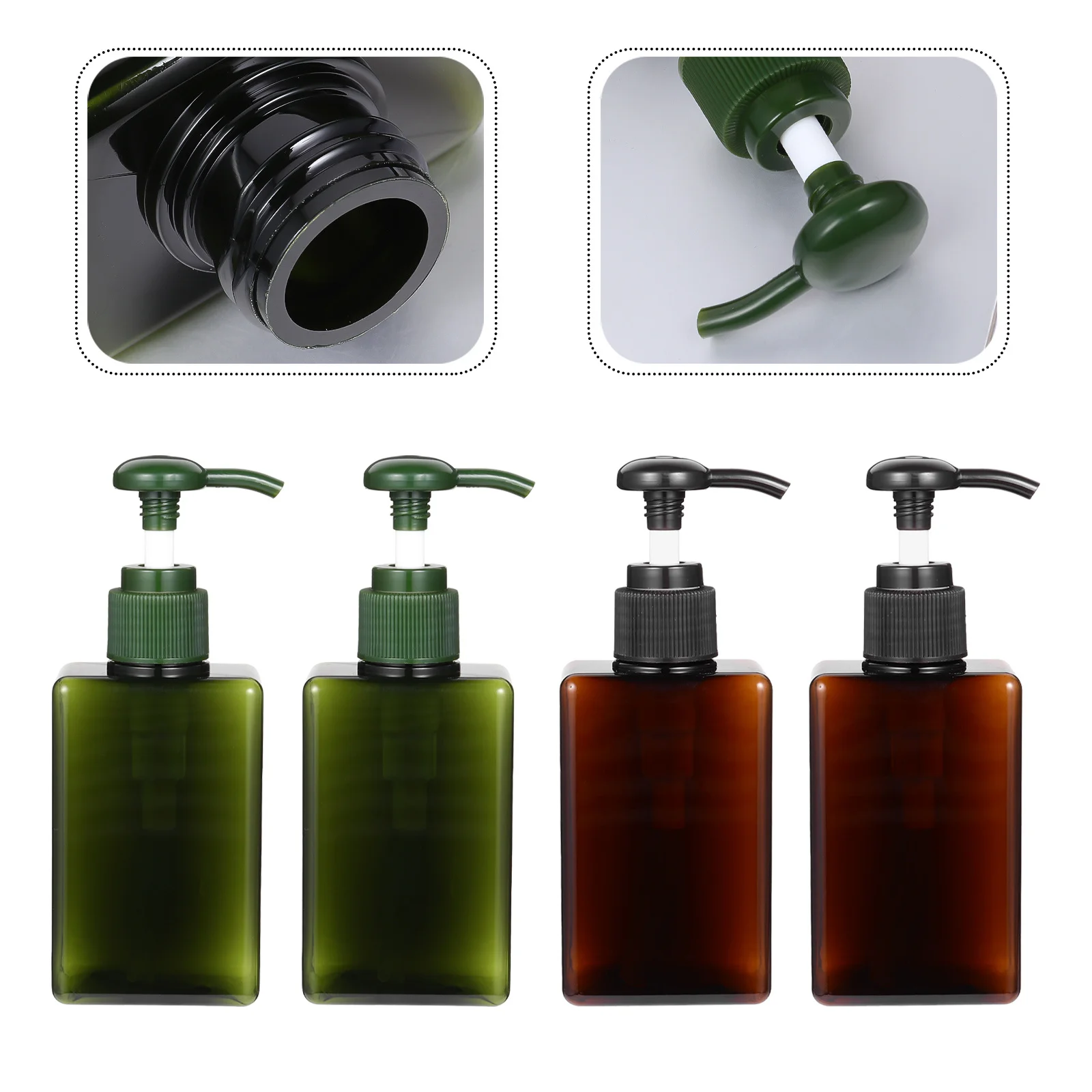 4개 150Ml 빈 로션 병 샴푸 샤워 젤 핸드 리필용 재사용 가능한 플라스틱 사각형 용기
