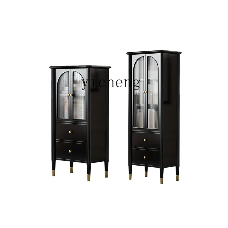 

ZF Glass Wine Cabinet Wall Living Room Light Luxury High-End Display Cabinet Solid Wood Storage Showcase