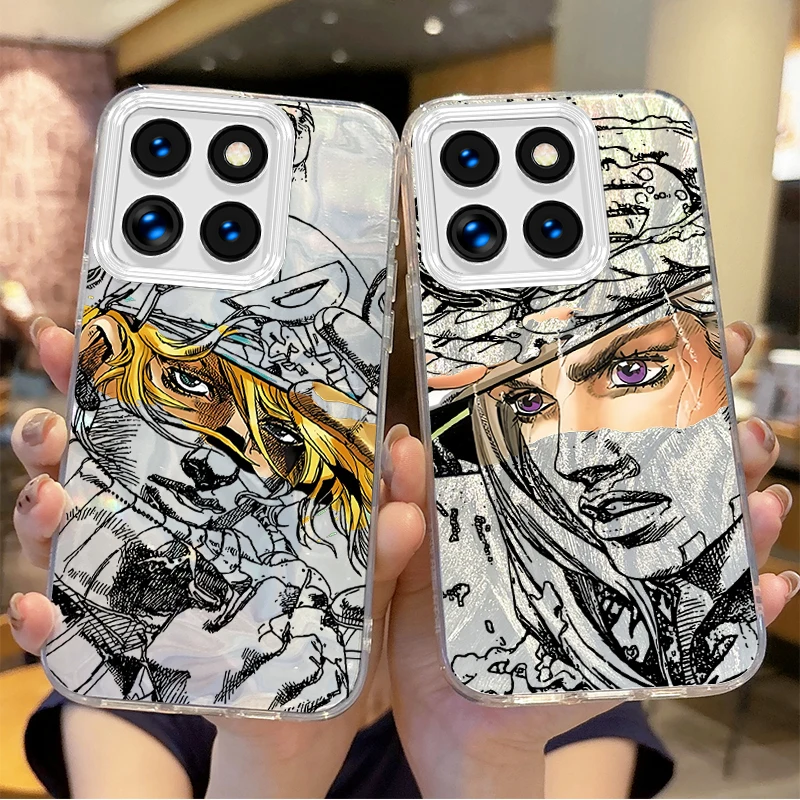 

JoJo Steel Ball Run Anime Cool Phone Case For Xiaomi Poco X6 X3 F6 M6 M4 Pro C61 13T 14T 11 Lite Feather Yarn Shockproof Covers