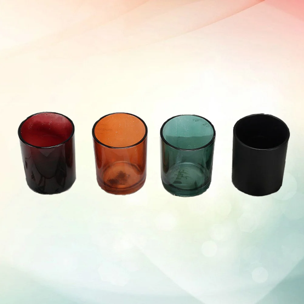 

4Pcs Colored Glass Holder Vintage Style Durable Material for Wedding Home Decoration Scented Craft