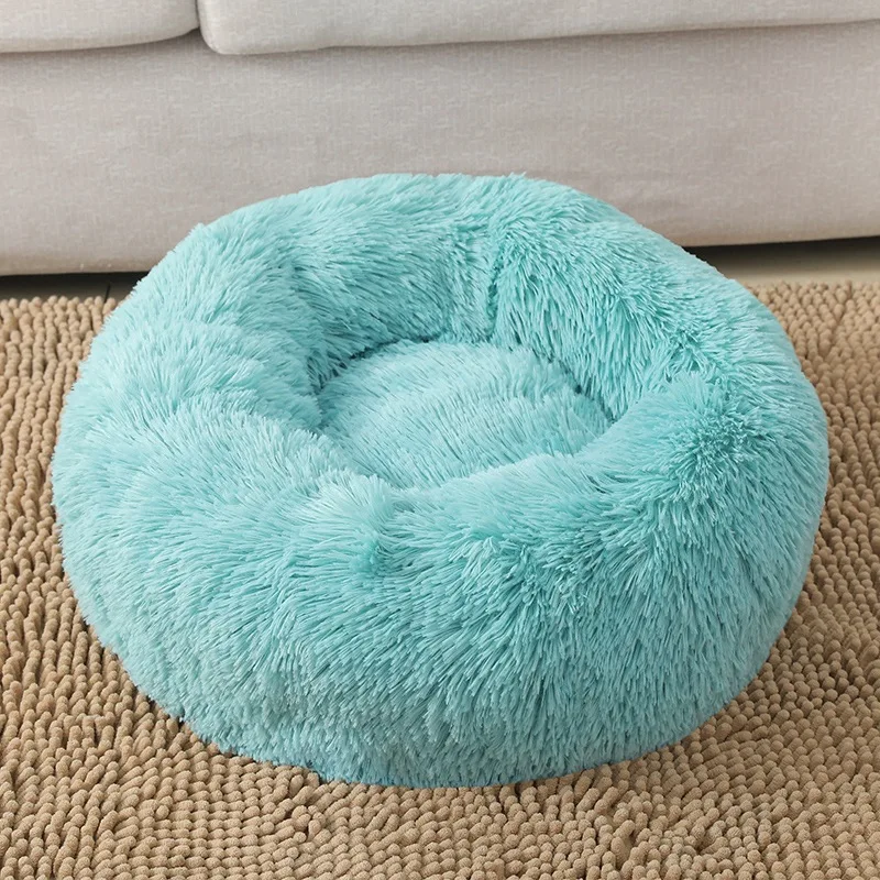 Ronde kattenbedden Huis Zacht lang pluche bed voor honden Mand Huisdierproducten Kussen Kattenbed Kattenmat Slaapbank, Geschikt voor de winter
