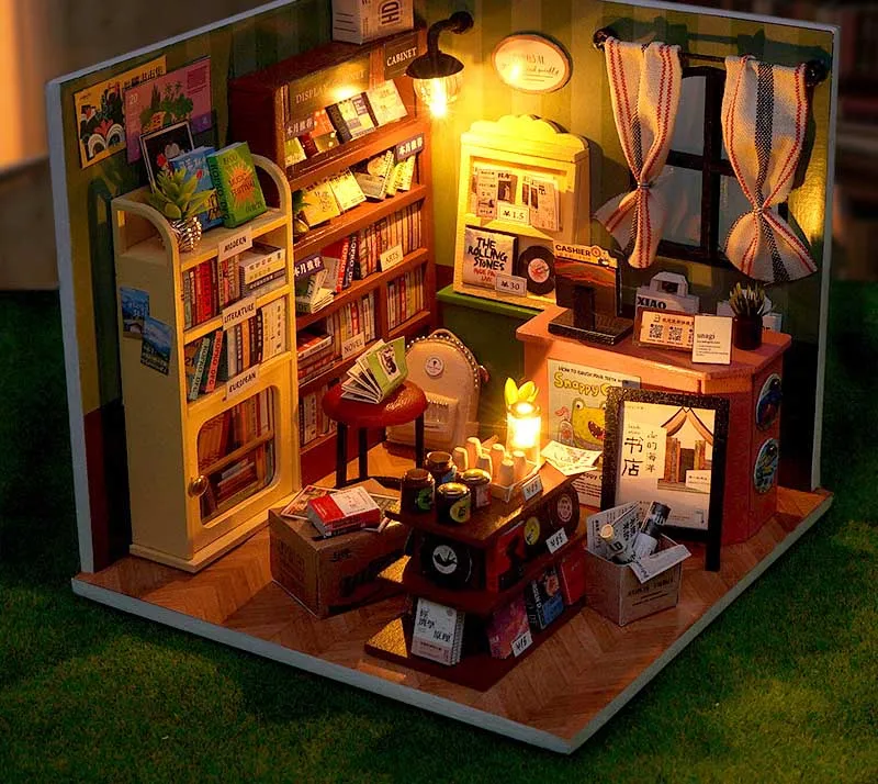 DIY Puppenhaus Holz-Miniatur-Set mit Möbelset Handgefertigtes Modell-Bausatz Spielzeug-Geschenkbox für Geburtstage – Detail 14