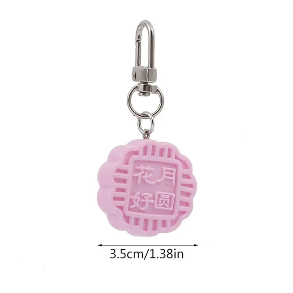 Modny brelok do kluczy z PVC Mid-Autumn Cute Lucky Mooncake Pendant Blessing Mini Moon Cake Keyring Backpack Decor