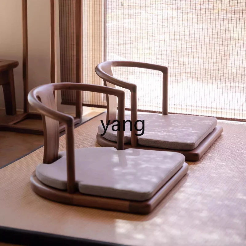 

LH floor chair new Chinese black walnut solid wood simple bay window meditation back chair