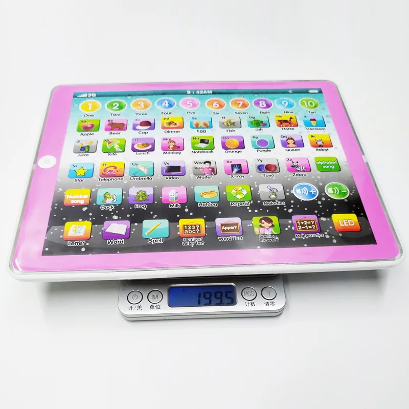 Juguete de aprendizaje de inglés para niños pequeños, tableta de aprendizaje interactiva, almohadilla de aprendizaje para niños, rompecabezas de aprendizaje temprano, máquina de cuentos, juguete