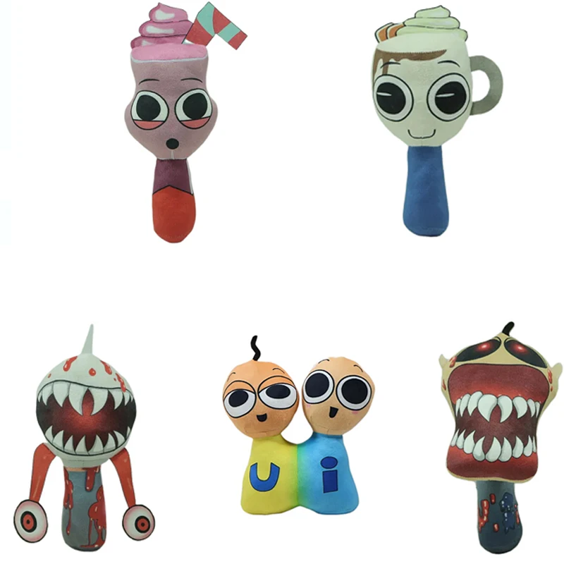 

New Orange Family Box Strawberry Ice Cream Rhythm Box Game Peripheral Plush Toy Sprunki Plush Doll Children Pillow Birthday Gift