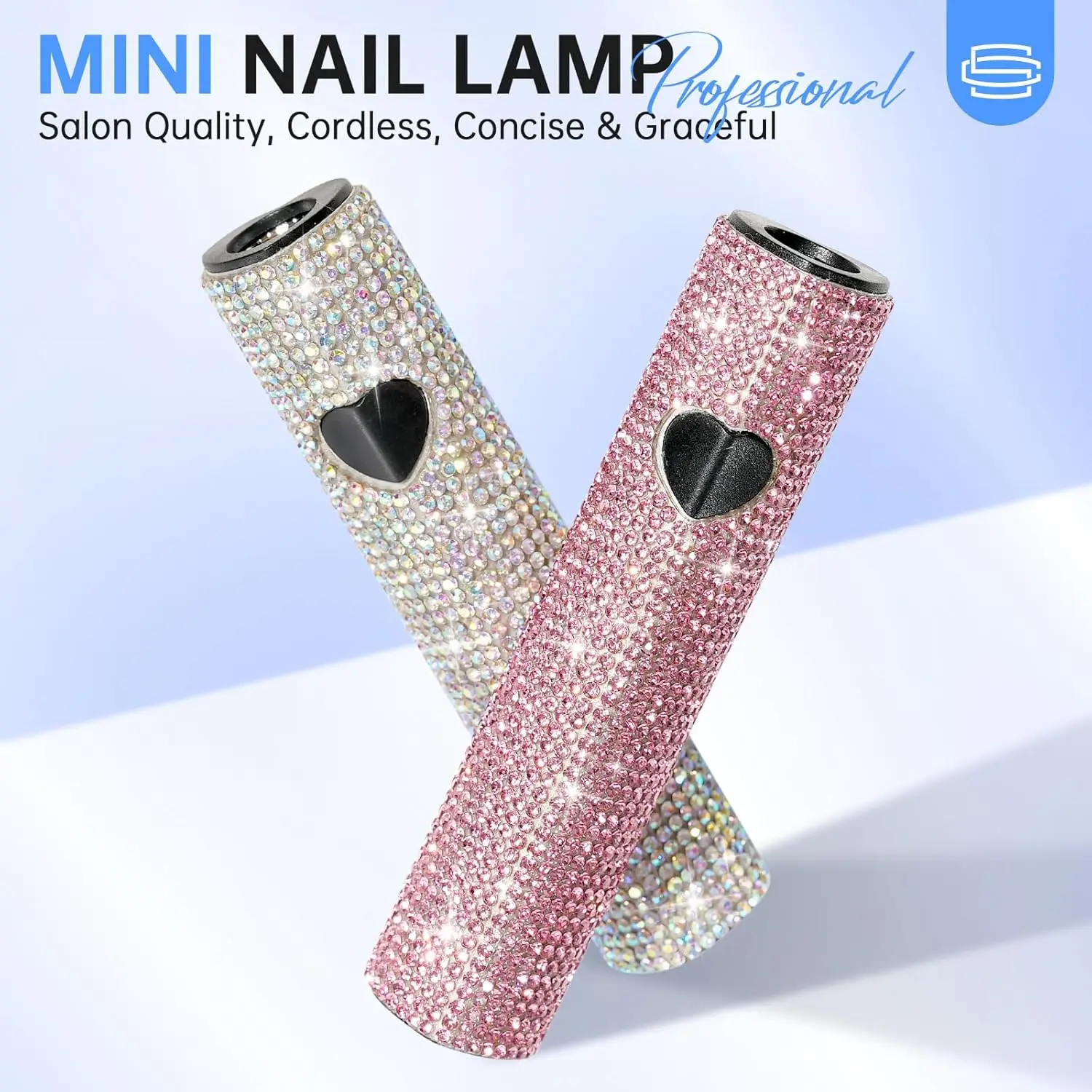 مصباح أظافر بالأشعة فوق البنفسجية، مجفف أظافر جل LED محمول، شحن USB-C، معالجة سريعة، أبيض