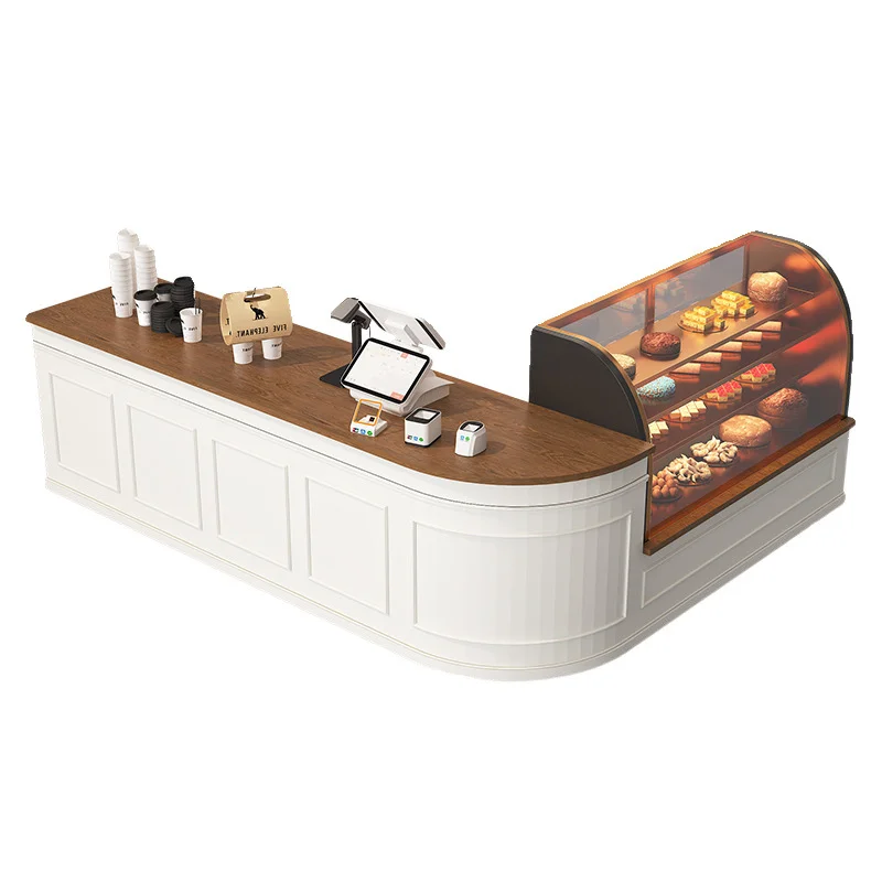 

Shop Furniture Counter Coffee bar Custom Bread Cashier Front Cafe Cake Display Showcase Dessert Kiosk Reception Desk Counter