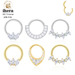 G23 Titanium Piercing Nose Ring for Women Septum Clicker Round Water Drop 16G CZ Ear Tragus Cartilage Earrings Body Jewelry