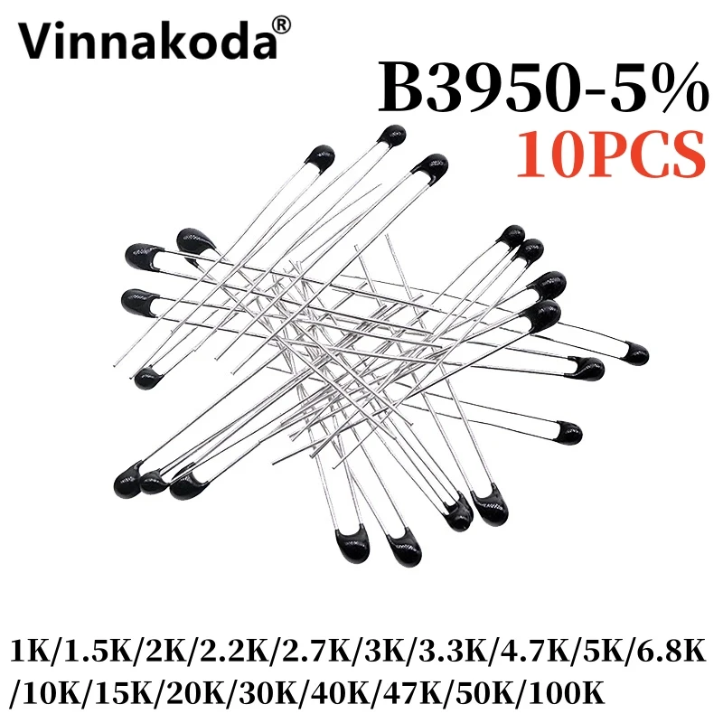 

10PCS NTC Thermistor Thermal Resistor MF52 NTC-MF52AT 1K 2K 3K 4.7K 5K 10K 20K 47K 50K 100K 5% 3950B 1/2/3/4.7/K Ohm R