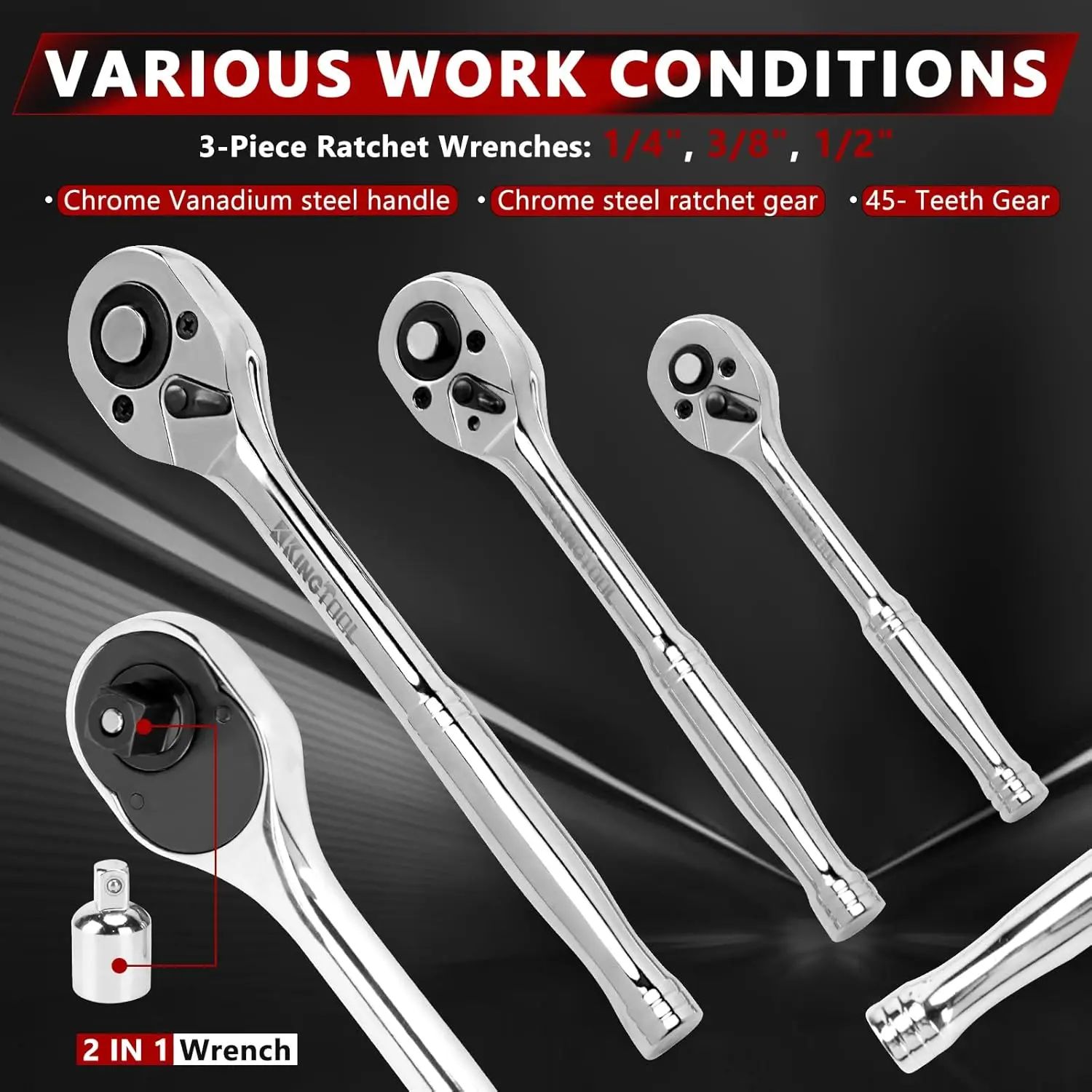 408-Piece Mechanic Tool Set - Socket Set with Heavy Duty Tool Box Storage Case for Home, Automotive, Bike Projects