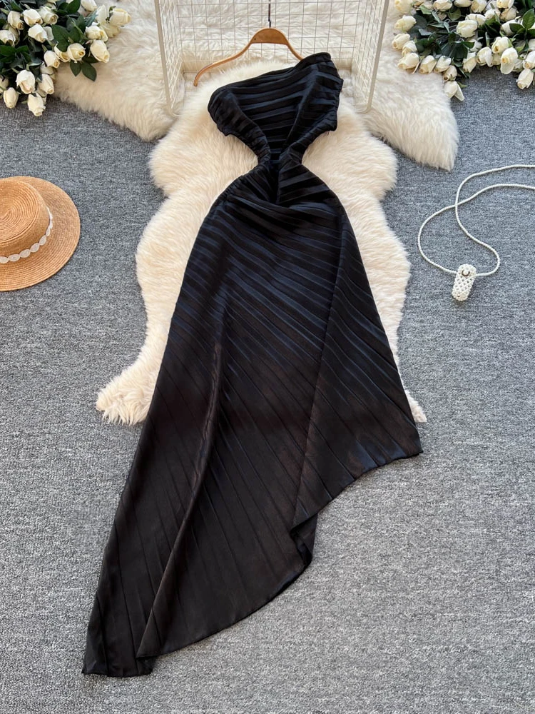 

Bla Svel Bridesmaid Dr женский летний утягивающий асимметричный коврик с высокой талией Sle Maxi Dr Ci Commute