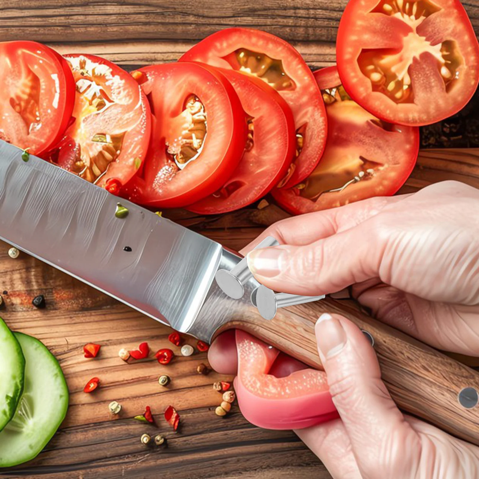 4 пары заклепок для ручки кухонного ножа, комплект для крепления ручки ножа «сделай сам», крепеж из нержавеющей стали для замены заклепок лезвия