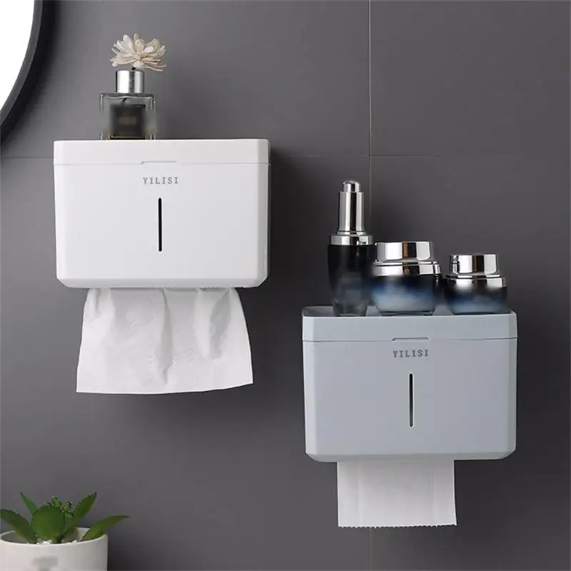 Bathroom Tissue Box Nordic Red No Need To Drill Holes Bear Weight Easily Strong Paste Long-lasting Adsorption Bathroom Products