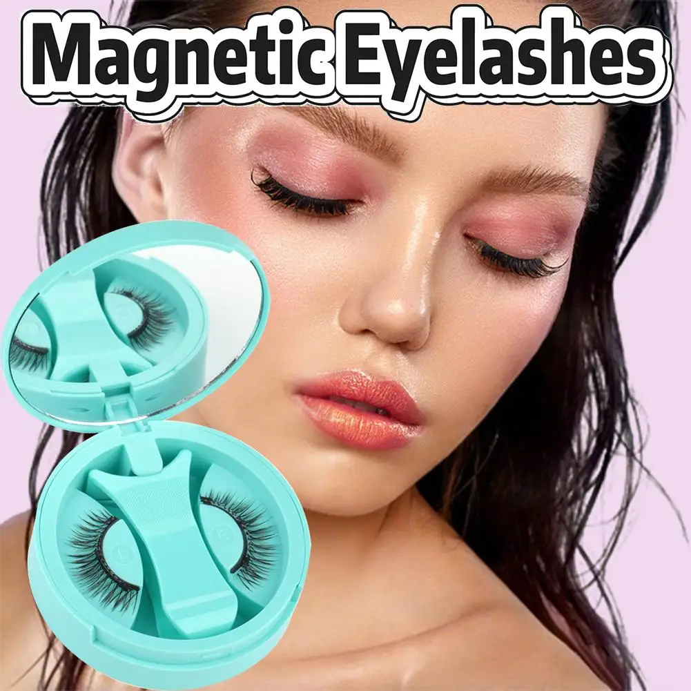 Magnetische Wimpern, kleberfrei, natürlich, langlebig, flauschig, wiederverwendbar, magnetisches Wimpern-Set, tragbare Make-up-Werkzeuge