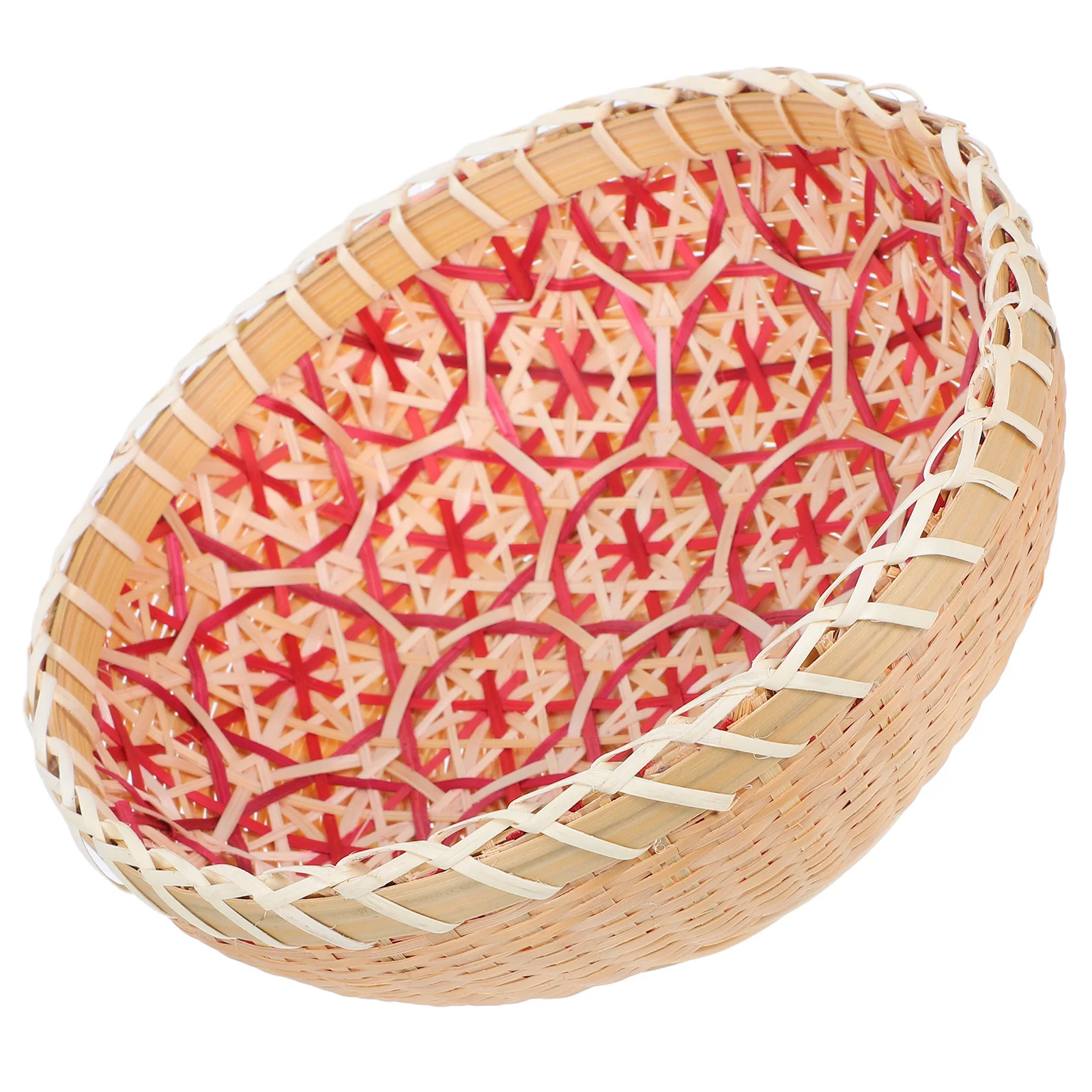 

Bamboo Storage Round H Fruits Storage Basket woven Kitchen Home Fruits Vegetables Pantry Rattan Woven Durability