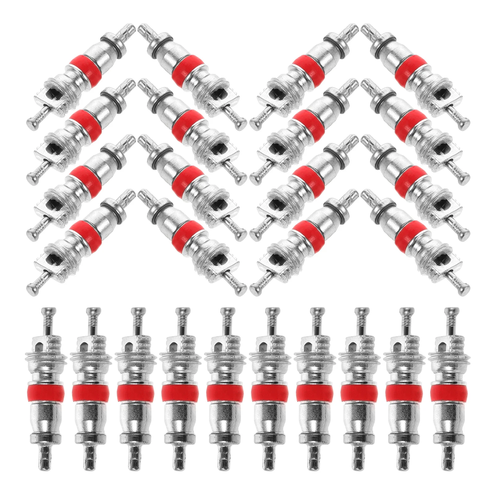 

100pcs Tire Valve Core Replacement Heavy Duty Copper Nickel Plated for Car Truck Motorcycle Bicycle ATV Up to 300 PSI