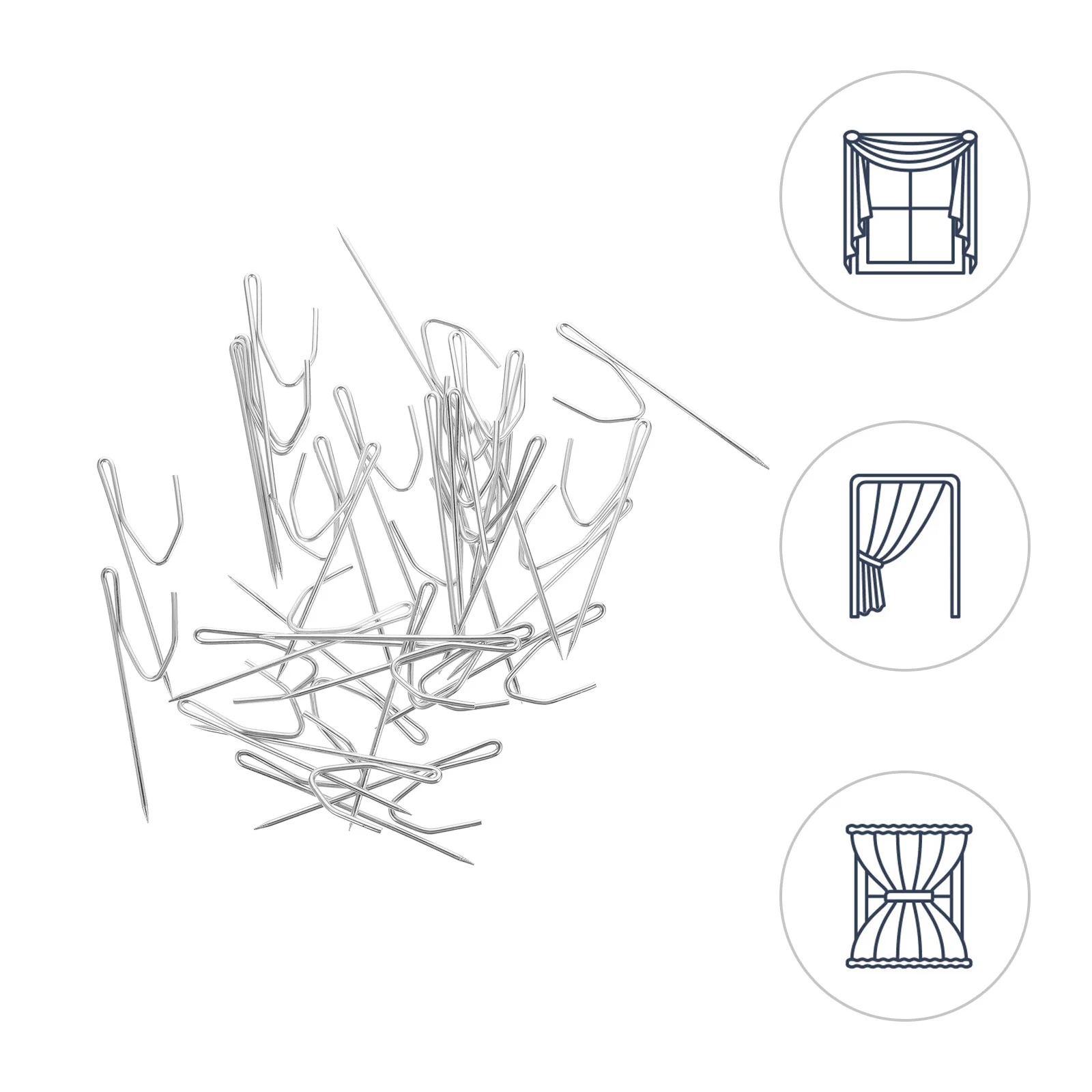 

50Pcs Curtain Folds Hook Industrial Strength Iron S-Hook for Smooth Quiet Slide Ideal for Dressing Room Store Decorative Use