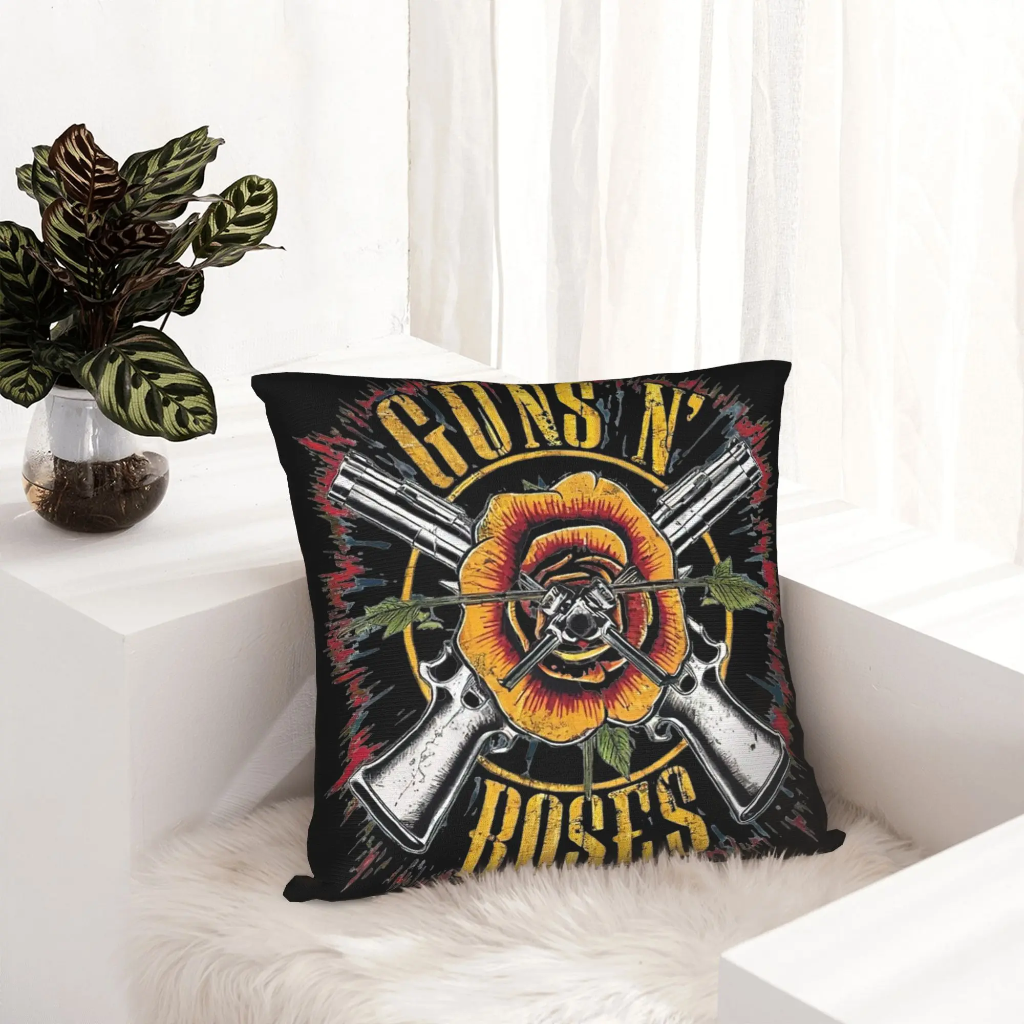Rock Music Band G-Guns N Roses Pillowcase Printing Polyester Cushion Cover Gift  Throw Pillow Case Cover Bed Zippered 45*45cm