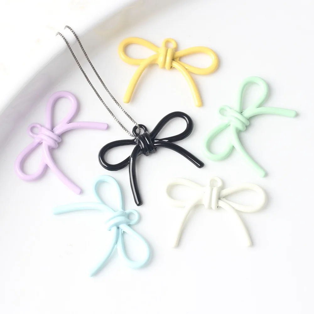 

10Pcs/pack Simple Alloy Spray Painted Bowknot Pendant DIY Bracelets Necklaces Jewelry Accessories