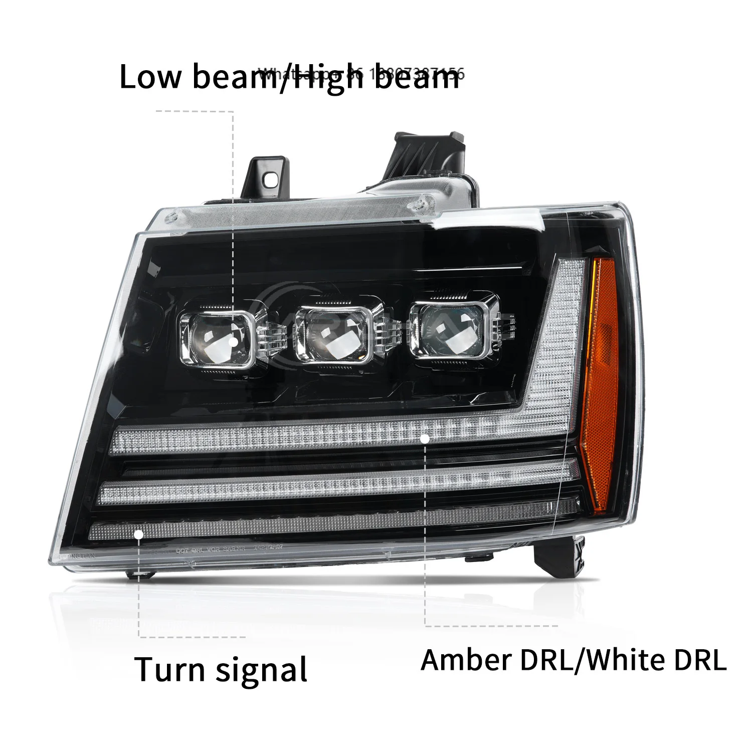 

Archaic Full LED Headlights Assembly Plug and Play Front Lamp forChevrolet Chevy Avalanche Tahoe GMC Suburban Head Light 07-14
