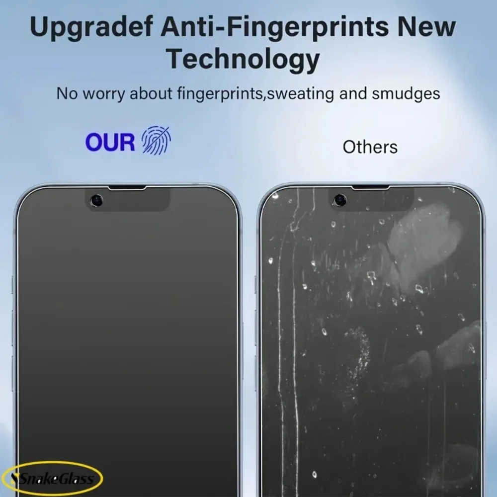 5Pcs Full Cover Matte Tempered Glass for IPhone 17 Pro Max 16 15 14 Plus 16E 11 12Mini 13 XS XR Anti-Fingerprint Protective Film view 2