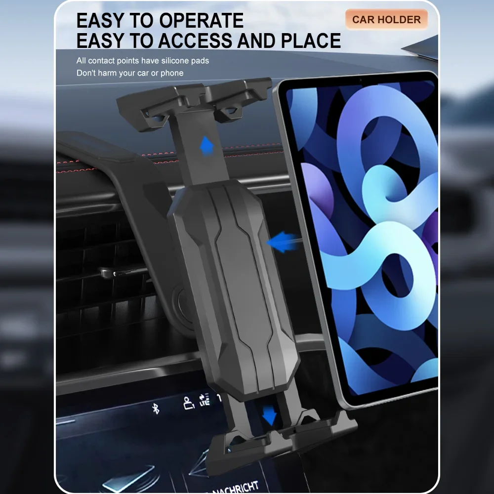 Homhu Car Tablet Stand Easy Paste Foldable Mount Universal Dashborad Center Console Holder for IPad 4-14 Inch Xiaomi Huawei Tab