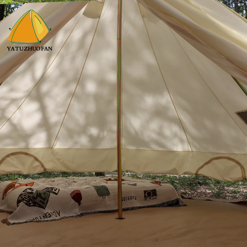 

Hot Sale Waterproof Family Camping Tent /4m/5m/6m/7m Oxford Fabric Bell Tent for Summer Outings