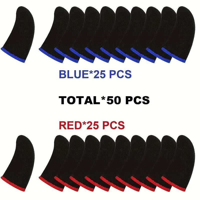 

50 Carbon Fiber Touchscreen Finger Covers - Ultra-thin, Breathable, and Sweat-resistant; Suitable for Smartphones