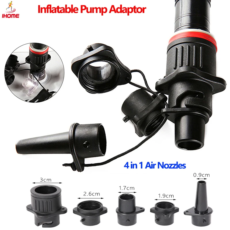 Inflatable Pump Air Valve Adapter with 4 in1 Air Nozzle Inflatable Boat for Kayak Inflatable Beds Sup Boards Leak-proof Boat