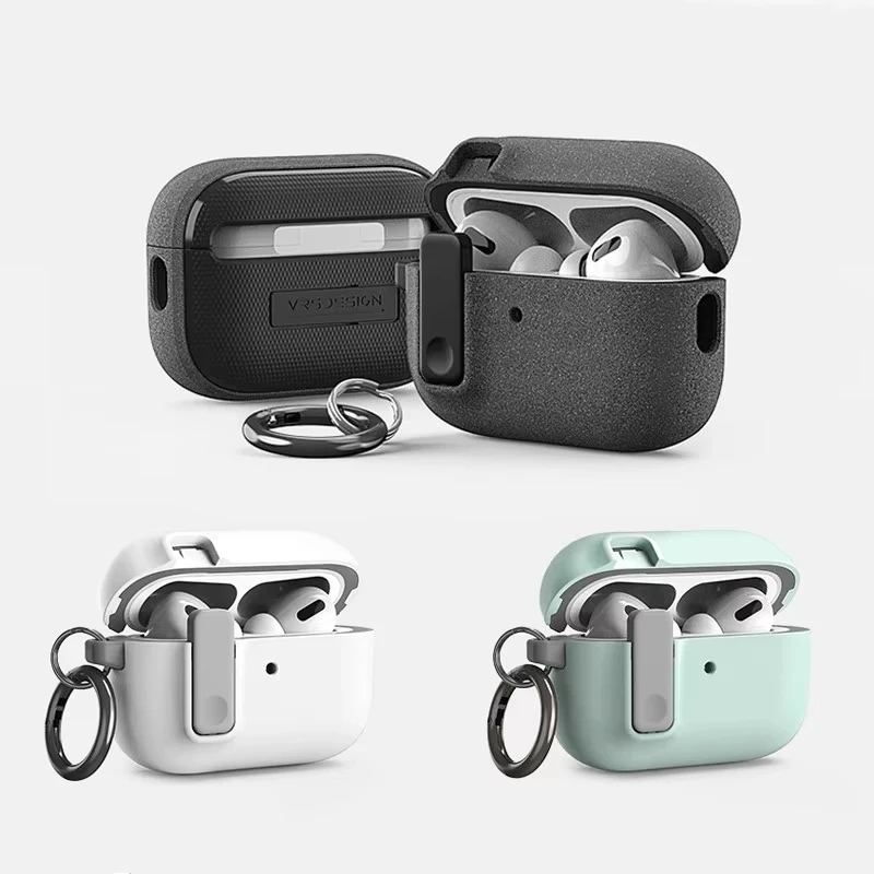 Schutzhülle für Apple Airpods 4 3 2 1, Abdeckung, Sicherheitsschloss-Hülle, Kopfhörer-Abdeckung, für Airpod Pro, stoßfeste Hülle mit Haken