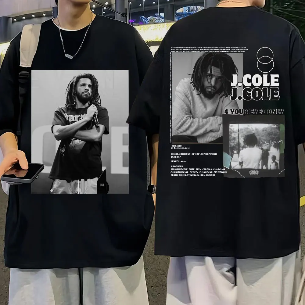 Rapper J Cole T-shirt Vintage Style Music Album Concert Graphic T-shirts Men's Harajuku Hip Hop Street T Shirt Unisex Tops Loose