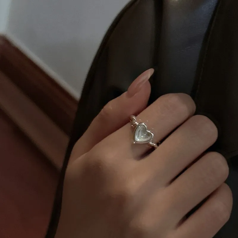 S925 Sterling Silver Love Ring Women's Korean Style Simple Classic Ring Fashion Simple Versatile Jewelry