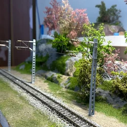 1/87-160 Scale Train station Railway  Catenary Contact Network Alloy Column engine HO N scale model train railway layouts