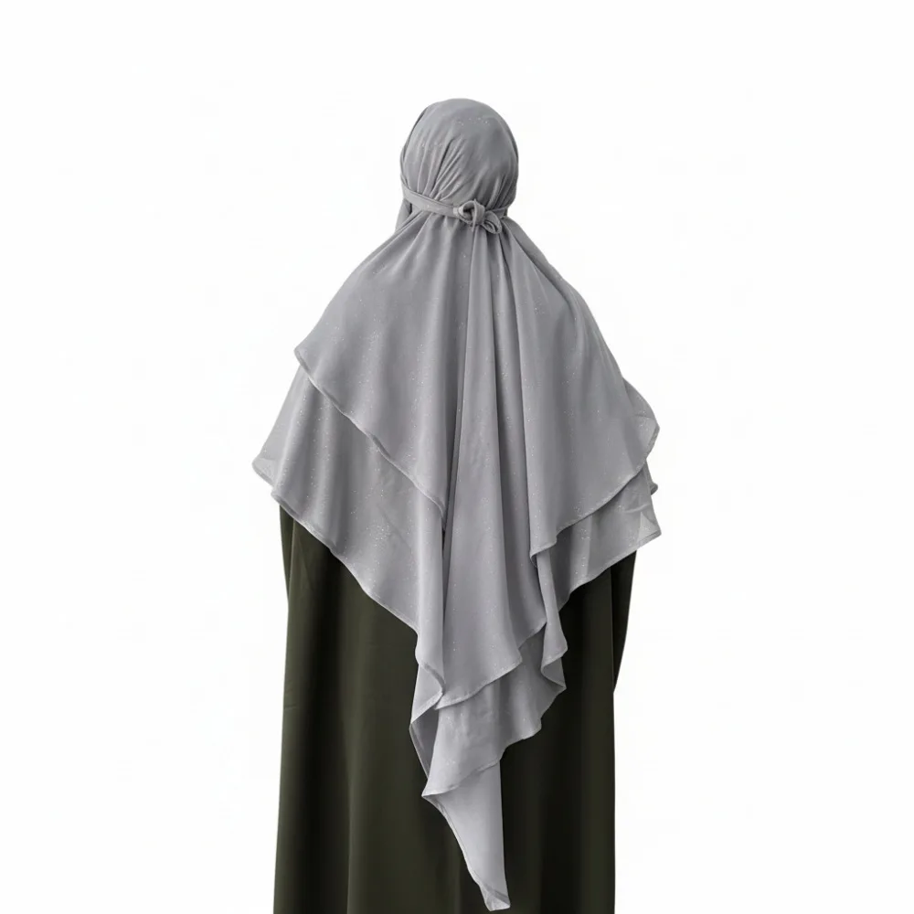 

Большой блестящий химар для Ид, двухслойный молитвенный хиджаб, женский никаб, джеллаба, никаб, амира, абайя, исламское покрывательное одеяние для Рамадана