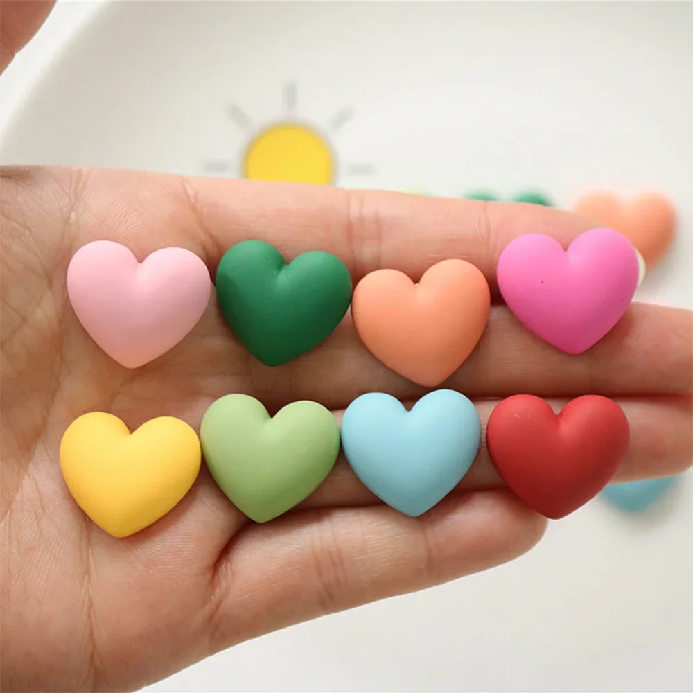 10PCS Kawaii 20x17mm Liefde Hart Plaksteen Hars Cabochons Voor Haarspeld Scrapbooking DIY Sieraden Ambachtelijke Decoratie accessoires