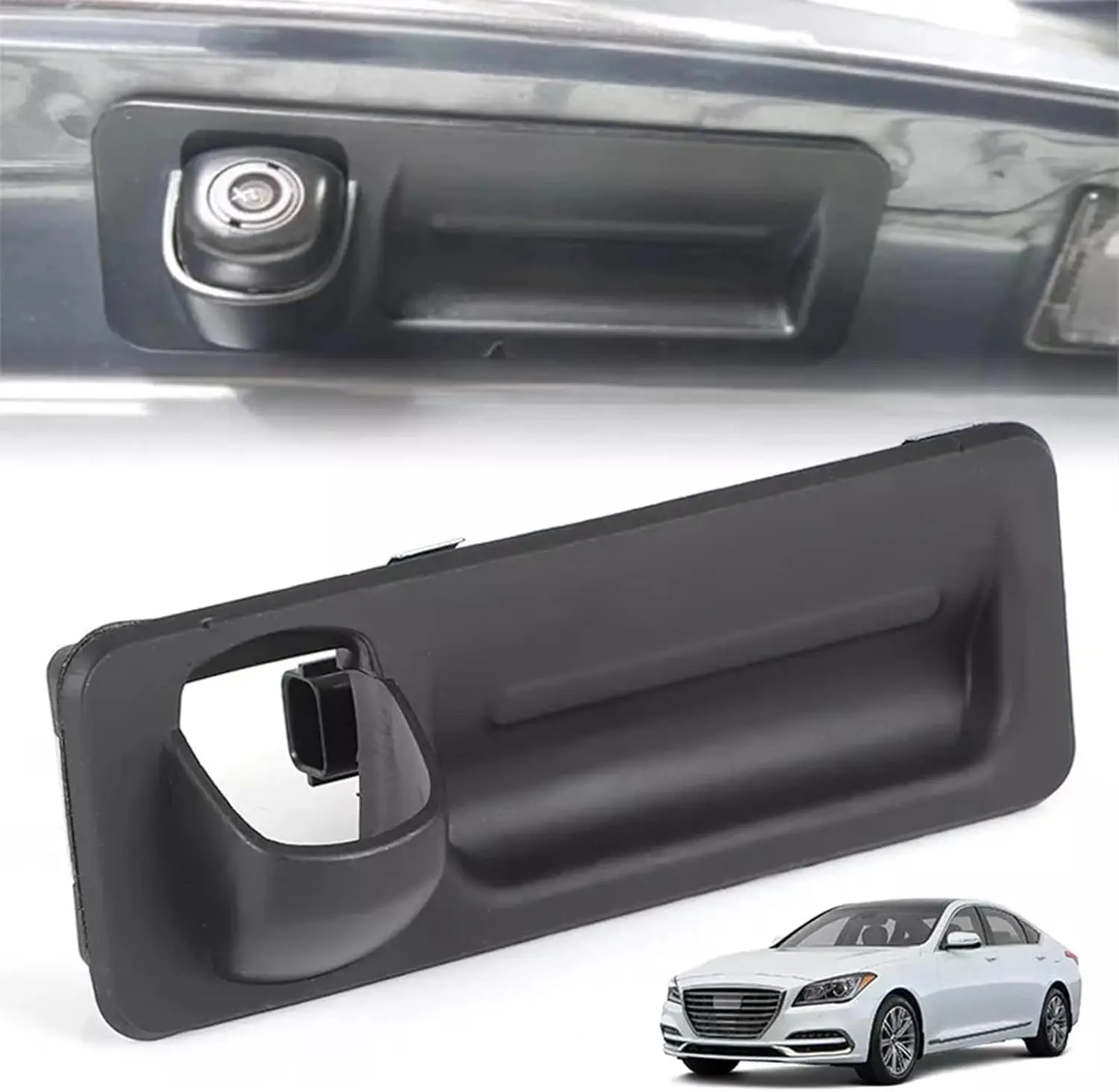 81260-B10104X غطاء صندوق السيارة قفل مقبض التبديل لشركة هيونداي جينيسيس 2014-2016 G80 سيدان 2015-2020 زر مقبض تحرير الجذع الخلفي #3