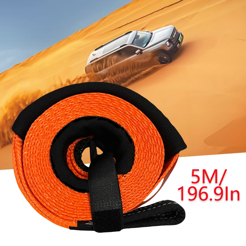 

5ton Trailer Rope Hooks Practical Durable Outdoor Emergency Kit Nylon Tow Rope for Car Truck Trailer SUV Ropes