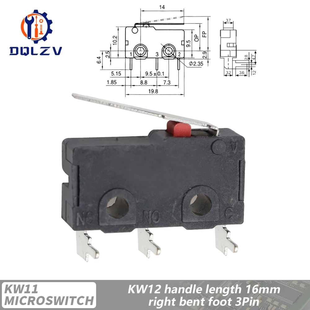 5A 125V250V KW12 Reise Endschalter KW11-3Z-2 Mit Griff 16mm Kontakt Taste Mikroschalter KW12-N 2Pin/3Pin KW12-A NO/NC