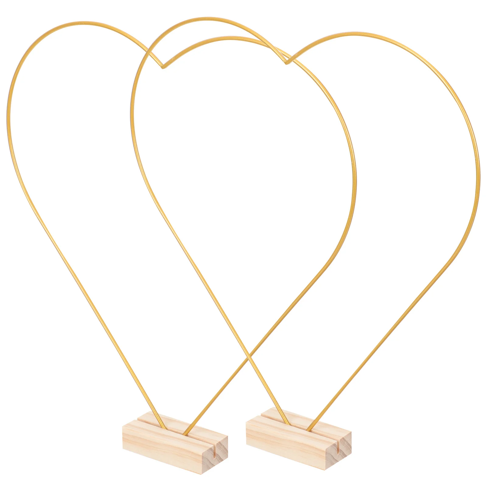 

1 Set Of Heart Shaped Metal Hoops With Wooden Base Diy Wreath Frame For Crafts Wedding Decor Desktop Centerpiece Floral Hoop