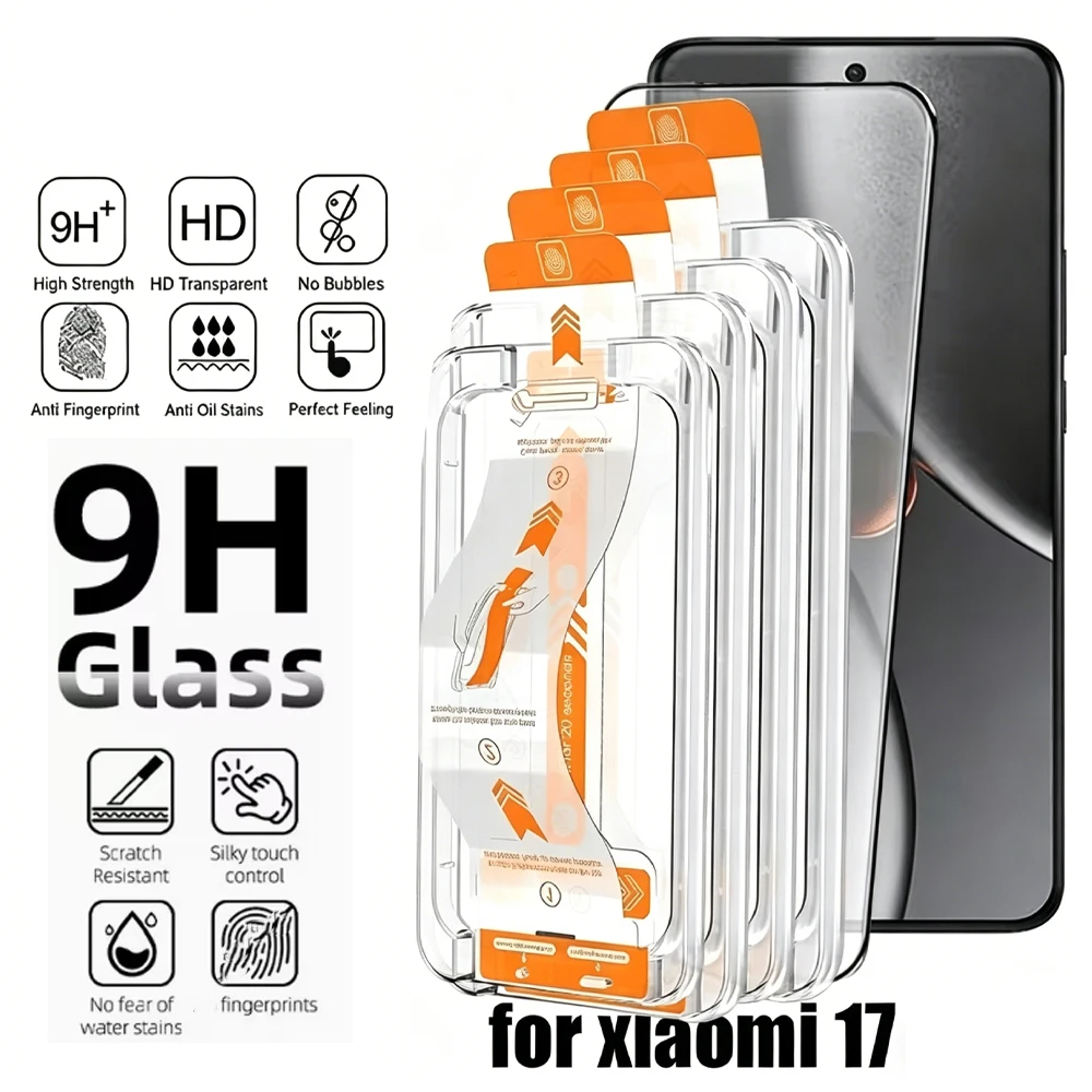 

4Pcs One-click Auto-located Tempered Glass for Xiaomi For Poco F8 Ultra X8 Pro Max X8 Pro F8 Pro Dust-free HD Fingerprint Unlock