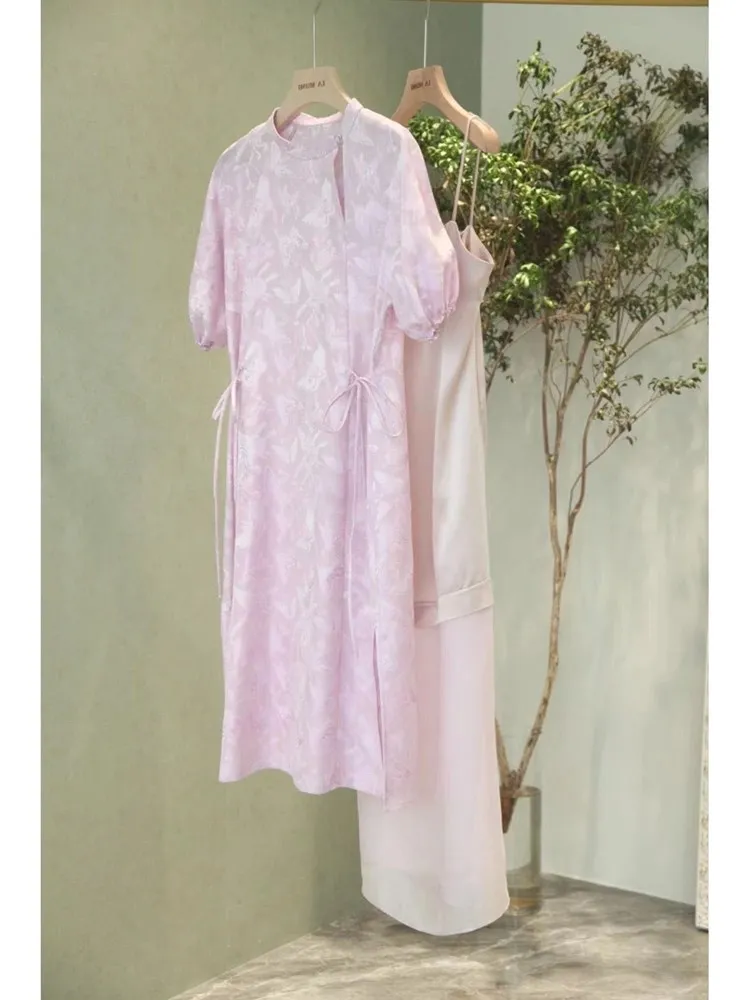 

Элегантное молодежное китайское дизайнерское платье с вышивкой для узкого круга аудитории, улучшенное, легкое, для молодых женщин